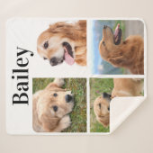 Modern Pet 4 Afbeelding Collage personaliseert Hon Sherpa Deken (Voorkant (horizontaal))