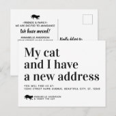 Modern Pet Cat We hebben het nieuwe adres verplaat Aankondigingskaart (Voorkant / Achterkant)