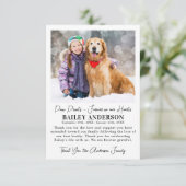 Modern Pet Dog Memorial Aangepast fotosympathie Bedankkaart (Staand voorkant)