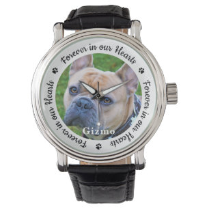 Modern Pet Dog Memorial - Aangepaste foto Horloge