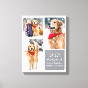 Modern Pet Dog Memorial Keepomwille Photo Collage Canvas Afdruk