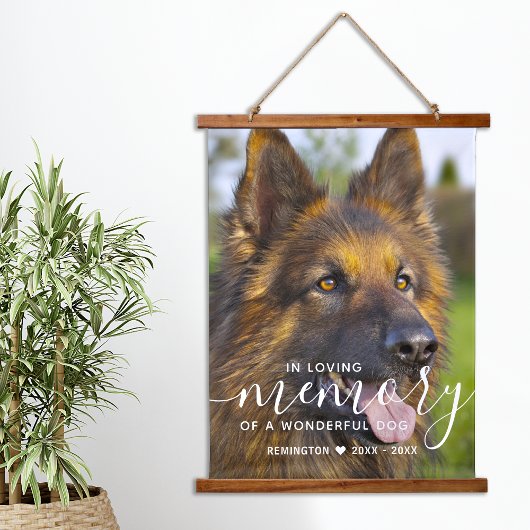 Modern Pet Dog Memorial personaliseert Loving Memo Hangend Wandkleed