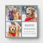 Modern Pet Dog Memorial Photo Collage Fotoplaat (Voorkant)