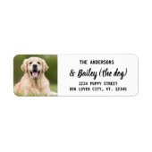 Modern Pet Dog Photo Return Address Etiket (Voorkant)