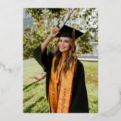 Modern Pet en Jaar Fotoafstudeerfeest Folie Uitnodiging (Achterkant)