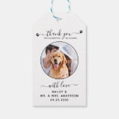 Modern Pet Foto bedankt Dog Wedding Favor Cadeaulabel (Achterkant)