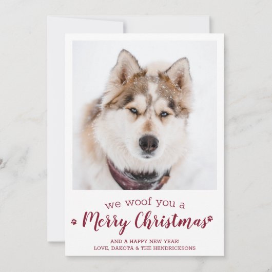 Modern Pet-foto, prettig kerstfeest van de hond Feestdagenkaart (Voorkant)