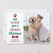 Modern Pet-foto, prettig kerstfeest van de hond Feestdagenkaart (Voorkant)