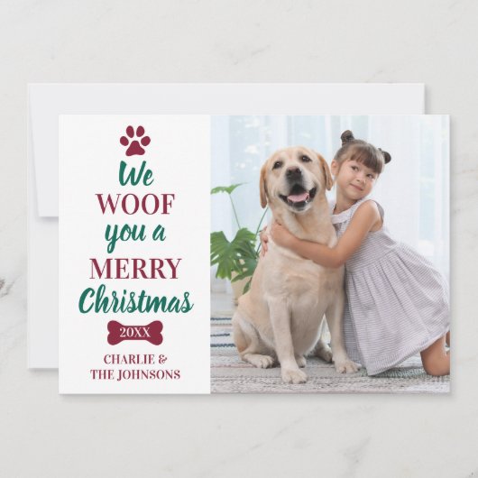 Modern Pet-foto, prettig kerstfeest van de hond Feestdagenkaart (Voorkant)