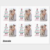 Modern Pet-foto, prettig kerstfeest van de hond Vierkante Sticker (Vel)