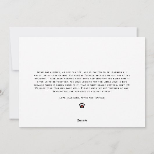 Modern Pet-fotoscript op powsitieve wijze samenvoe Feestdagenkaart (Achterkant)