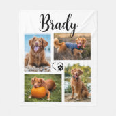 Modern Pet Hondenliefhebber past 4 fotocollage aan Fleece Deken (Voorkant)