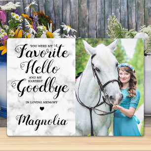 Modern Pet Horse Loss Persoonlijke Memorial Foto Fotoplaat