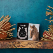 Modern Pet Horse Photo Memorial Fotoplaat (Zijkant)