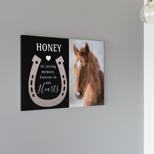 Modern Pet Horse Photo Memorial Fotoplaat