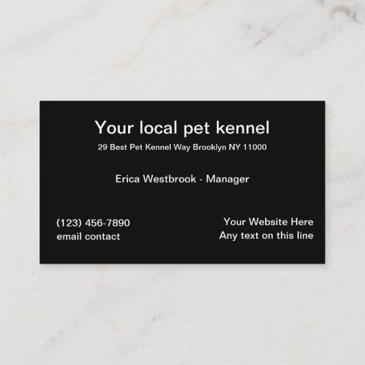Modern Pet Kennel Visitekaartjes (Achterkant)