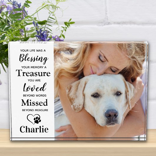Modern Pet Loss Dog Memorial Personalized Afbeeldi Fotoblokken