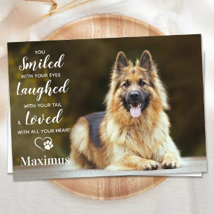 Modern Pet Loss Personalized Photo Dog Memorial Bedankkaart