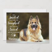 Modern Pet Loss Personalized Photo Dog Memorial Bedankkaart (Voorkant)