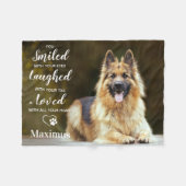 Modern Pet Loss Personalized Photo Dog Memorial Fleece Deken (Voorkant (Horizontaal))