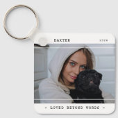 Modern Pet Memorial 2 Foto's en quotes Sleutelhanger (Voorkant)