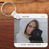 Modern Pet Memorial 2 Foto's en quotes Sleutelhanger (Voorkant)