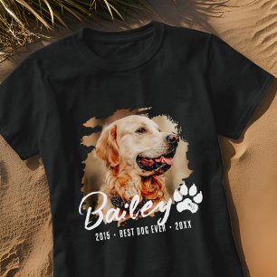 Modern Pet Memorial Beste Hond Ooit Custom Photo T-shirt