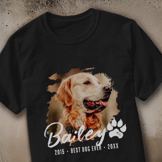 Modern Pet Memorial Beste Hond Ooit Custom Photo T-shirt
