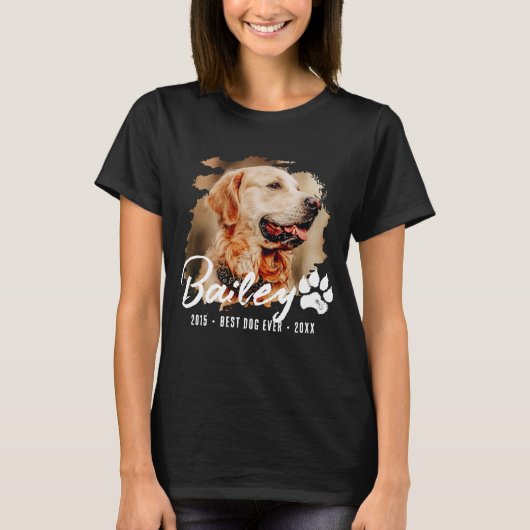 Modern Pet Memorial Beste Hond Ooit Custom Photo T-shirt (Voorkant)