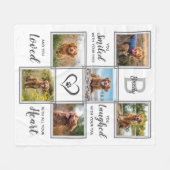 Modern Pet Memorial Custom Dog Photo Collage Fleece Deken (Voorkant (Horizontaal))