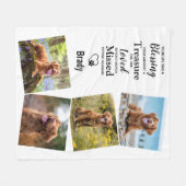 Modern Pet Memorial Dog Photo Collage Fleece Deken (Voorkant (Horizontaal))