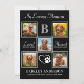 Modern Pet Memorial gepersonaliseerd 5 fotocollage Bedankkaart (Voorkant)