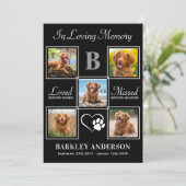 Modern Pet Memorial gepersonaliseerd 5 fotocollage Bedankkaart (Staand voorkant)