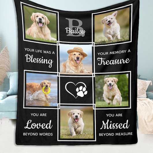 Modern Pet Memorial Gift - Persoonlijke foto van D Fleece Deken