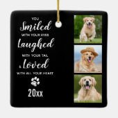 Modern Pet Memorial Keepomwille Dog Loss 3 Foto Keramisch Ornament (Achterkant)