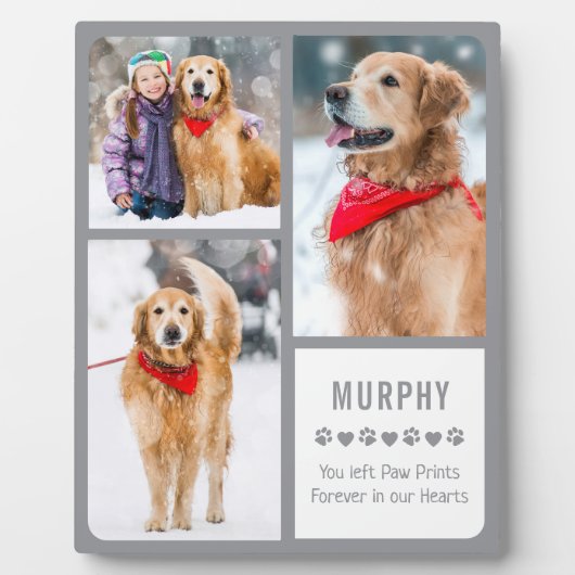 Modern Pet Memorial Keepomwille Dog Photo Collage Fotoplaat (Voorkant)