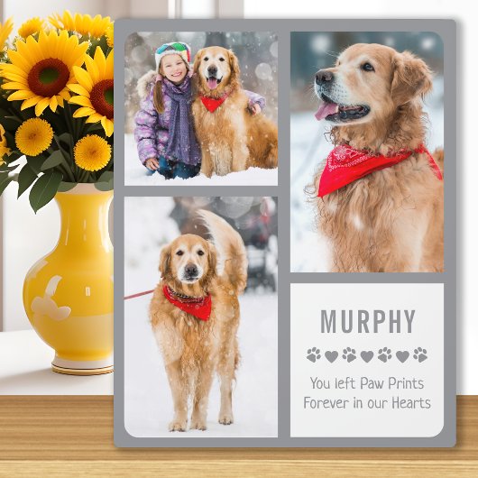 Modern Pet Memorial Keepomwille Dog Photo Collage Fotoplaat