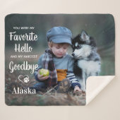 Modern Pet Memorial Persoonlijke foto van Dog Sherpa Deken (Voorkant (horizontaal))