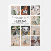 Modern Pet Memorial Photo Collage Fleece Deken (Voorkant)