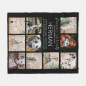 Modern Pet Memorial Photo Collage Fleece Deken (Voorkant (Horizontaal))