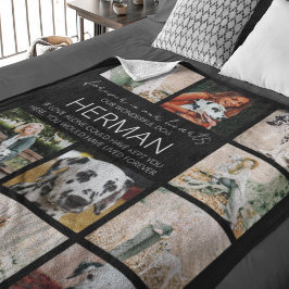 Modern Pet Memorial Photo Collage Fleece Deken