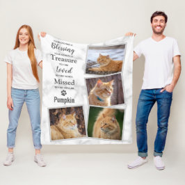 Modern Pet Memorial Photo Collage Fleece Deken