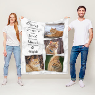 Modern Pet Memorial Photo Collage Fleece Deken