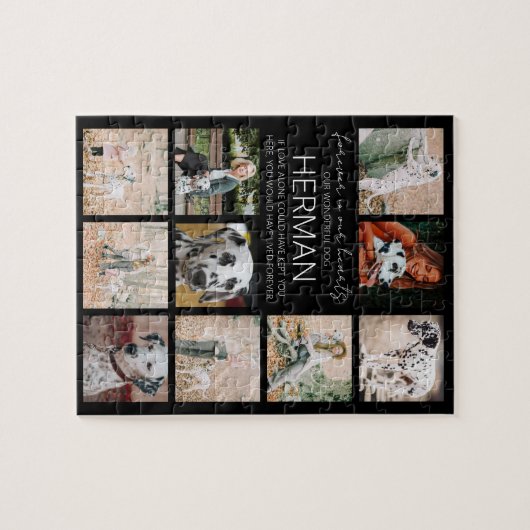 Modern Pet Memorial Photo Collage Legpuzzel (Horizontaal)