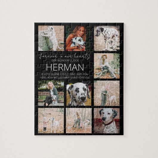 Modern Pet Memorial Photo Collage Legpuzzel (Verticaal)