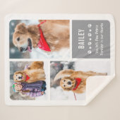 Modern Pet Memorial Photo Collage Sherpa Deken (Voorkant (horizontaal))