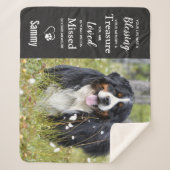 Modern Pet Memorial Sympathy Gift Dog Foto Sherpa Deken (Voorkant)