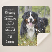 Modern Pet Memorial Sympathy Gift Dog Foto Sherpa Deken (Voorkant (horizontaal))