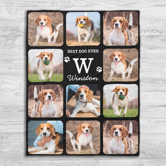 Modern Pet Photo Collage Custom Hondenliefhebber Fleece Deken