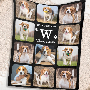 Modern Pet Photo Collage Custom Hondenliefhebber Fleece Deken